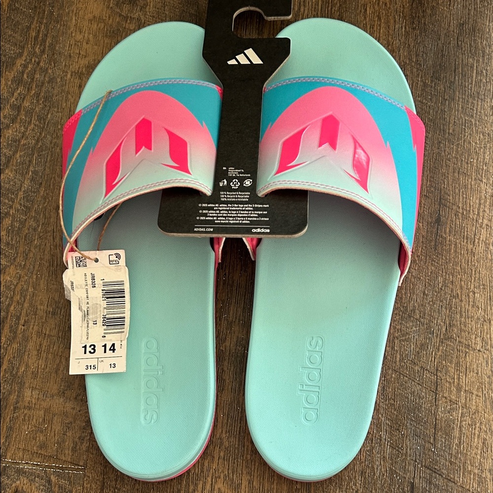 NEW Adidas Messi Adilette Comfort Slides Sandals Men's Size 13 Blue World Cup